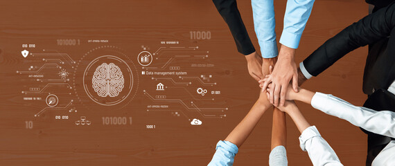 Diverse team members collaboratively engage in a data analysis exercise, showcasing teamwork and innovative ideas around effective data management systems in a professional setting. Trope