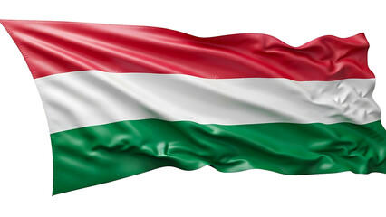 Obraz premium The waving Hungarian flag in a clear view