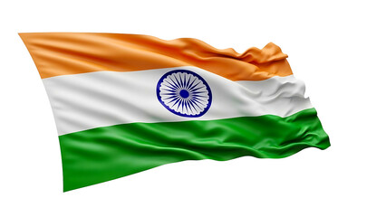 The vibrant Indian flag, waving proudly in the breeze. The flag represents the country's national identity and heritage. The colors symbolize courage, peace, and prosperity