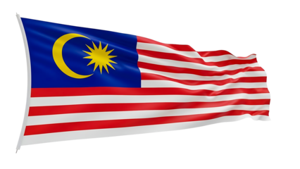Malaysia flag waving proudly in the wind, showcasing the country's national symbol