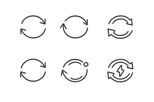 Collection of refresh or recycle icons