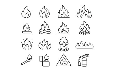 Fototapeta premium Fire Icons Set