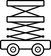 Scissor Lift Mobile Equipment Icon Outline