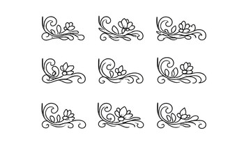 Decorative floral corner ornaments