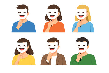 People hiding true emotions behind masks