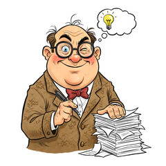 caricature of an accountant