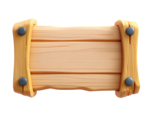 Wooden signboard with rustic frame and metal bolts