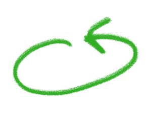 Green arrow hand drawn Isolated on transparent background