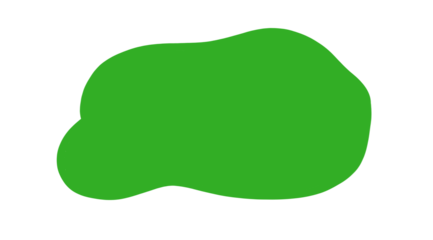 Green doodle cloud message bubble Isolated on transparent background