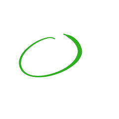Obraz premium Doodle green circle brush stroke marker highlighter isolated on transparent background