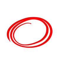 Obraz premium Doodle red circle brush stroke marker highlighter Isolated on transparent background