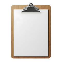Blank white clipboard isolated on transparent background