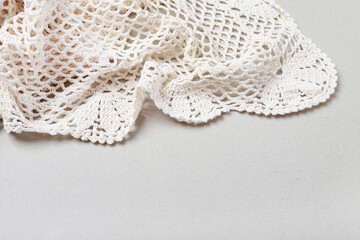 A classic french lace on paper background, copy space.