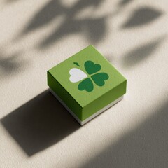 St Patrick&rsquo;s Day Product Box Mockup with Shamrock Branding