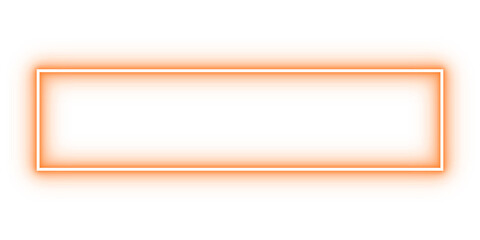 Orange glowing rectangular frame isolated on transparent background