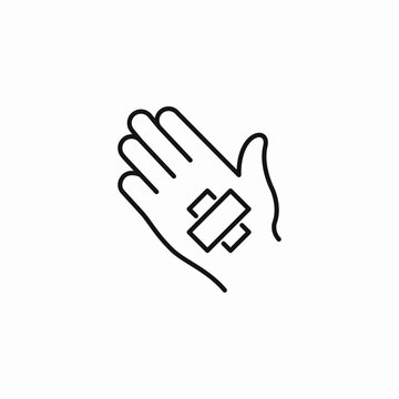 bandaged hand treatment icon sign vector