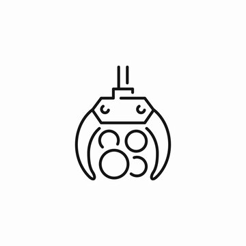 hydraulic log grapple icon sign vector