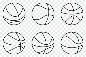 Basketball icon set, collection of basketball symbols. Basketball icon vector.