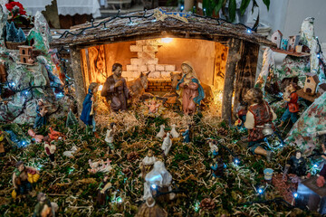 Fototapeta premium Isernia. Molise. The Nativity scene in the Church of S. Francesco.