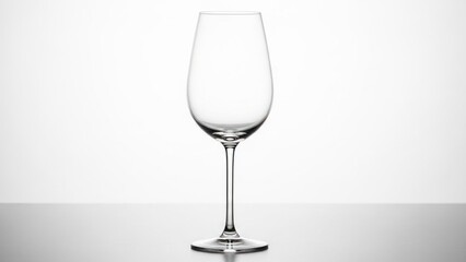 Empty Wine Glass on Reflective Surface