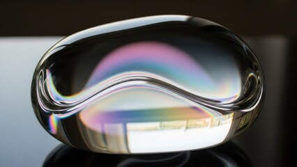 Abstract Glass Object with Rainbow Refractions