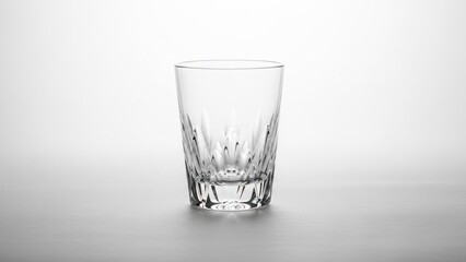 Clear Glass Tumbler with Cut Pattern
