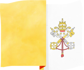 illustration of Vatican City flag in watercolor style