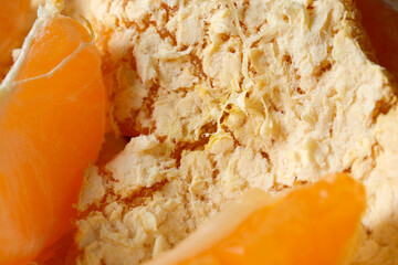 Sweet citrus delights blend with creamy texture in vibrant close-up
