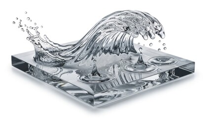 Abstract Wave of Water on Glass Surface