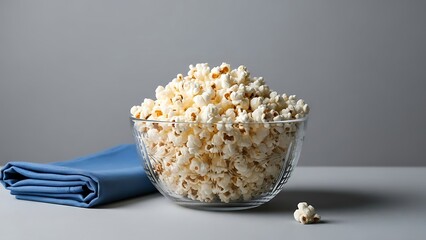 A bowl of freshly popped popcorn