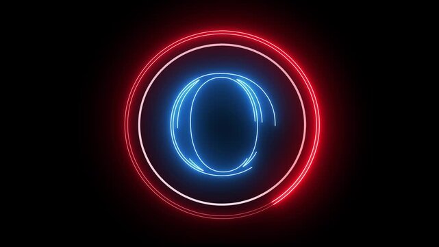 O letter minimal single alphabet logo animation in round circle dark background
