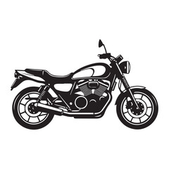Fototapeta premium Black silhouette of a classic American motorcycle vector illustration