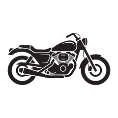 Obraz premium Black silhouette of a classic American motorcycle vector illustration