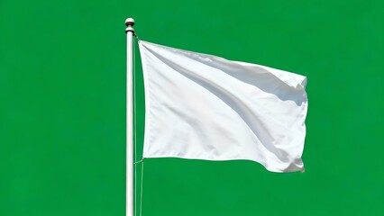 white flag on a green background