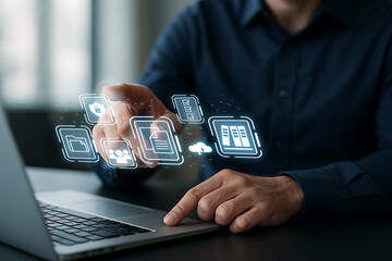 Businessman Using Laptop