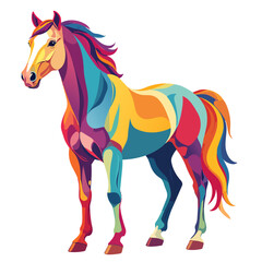 vector illustration of a colourful horse