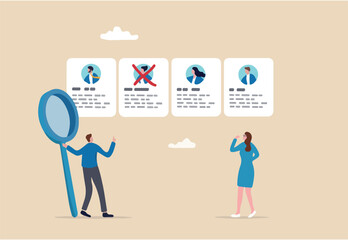 Redundant job, layoff staff or reduce head count, fired employee or worker, losing job from economic recession, dismiss or picking redundant staff concept, businessman HR choose redundancy employee