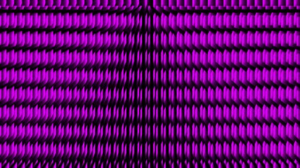 Abstract purple 3d geometric block pattern moving with wave motion on black background - Powered by Adobe