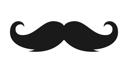 Mustache icon. Men Mustache black silhouette.