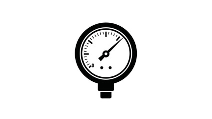 Modern pressure gauge with dial indicator on white background
