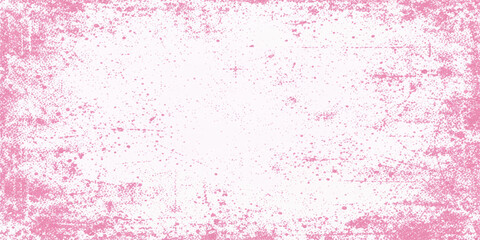 Fototapeta premium Vintage pink grunge background with a textured watercolor paint pattern and blank copy space on old paper canvas for a pastel scrapbook wallpaper design