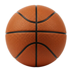 Orange basketball with black lines isolated on transparent background