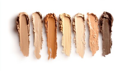 Makeup foundation swatches skin tones various shades