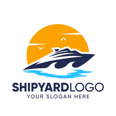 Yacht ship Premium Logo Design