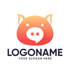 Pig Chat Premium Logo Design