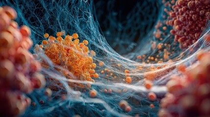 Microscopic biological structure network abstract