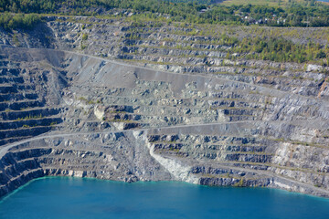 Fototapeta premium Abestos mine, Asbestos, (Val-des-Sources) Quebec, Canada. Asbestos is a set of six naturally occurring silicate minerals used commercially for their desirable physical properties.