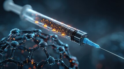 Syringe delivering molecular medical treatment