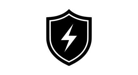 Storm shield abstract concept black white icon  