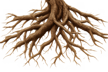Tree roots structure reaching out, spreading foundation, growth, and nature's strong underground network